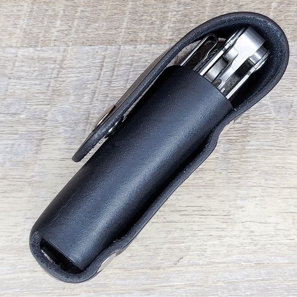 Leather Sheath Case Holster For Leatherman Free P2 P4 ARC Multitool BLACK - Picture 5 of 11